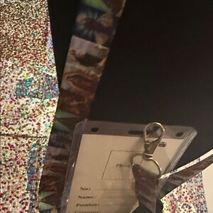 Unisex Set of 2 Colorful Lanyard with ID Hold.        Virgin Mary and God